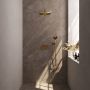 Brauer Gold Carving thermostatische inbouw regendouche met drukknoppen SET 56 met 30 cm douchekop en rechte muurarm en 3-standen handdouche en doucheslang en wandaansluitbocht goud geborsteld PVD - Thumbnail 2