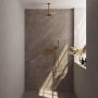 Brauer Gold Edition thermostatische inbouw regendouche met drukknoppen SET 53 met 20 cm douchekop en plafondarm en staaf handdouche en doucheslang en wandaansluitbocht goud geborsteld PVD - Thumbnail 2