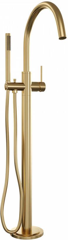Brauer Gold Edition Staande Badkraan handdouche staaf 1 stand -2 gladde knoppen PVD geborsteld goud 5-GG-042-1 - Foto 4