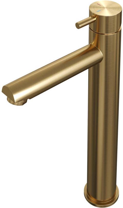 Brauer Wastafelkraan Gold Edition HD5 Opbouw Hoog Mengkraan Rond Coldstart Geborsteld Goud PVD 1 Greeps - Foto 2