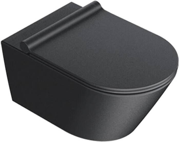 CATALANO New Zero wandcloset 55X35 cm mat zwart met gratis toiletblokhouder en 8 Duofresh sticks