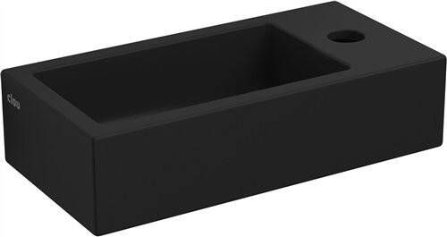 Clou Fontein Flush 3 Rechthoek 36x18x9cm Keramiek Mat Zwart 1 Kraangat Rechts - Foto 3