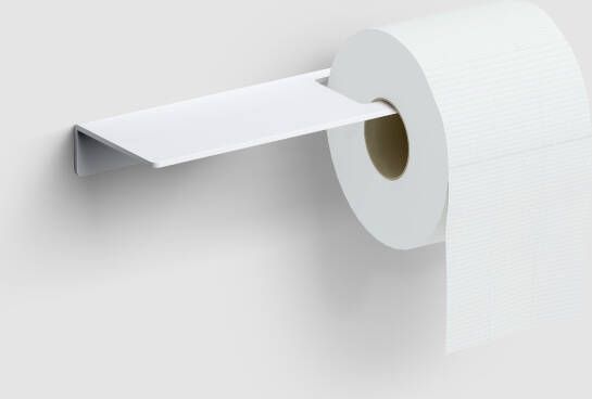 Clou Fold toiletrolhouder met planchet Mat wit