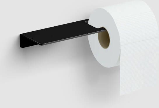 Clou Fold toiletrolhouder met planchet Mat zwart