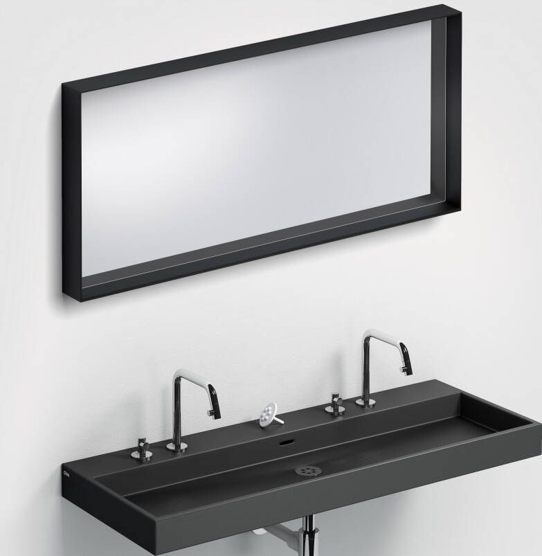 Clou Look at Me spiegel met een omlijsting in mat zwart 110x8x50 (bxdxh)