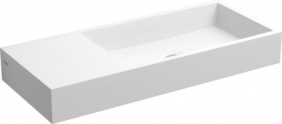 Clou Mini Wash Me fontein 45x19cm voorbewerkt kraangat links Aluite Wit mat CL 03.13134 - Foto 2