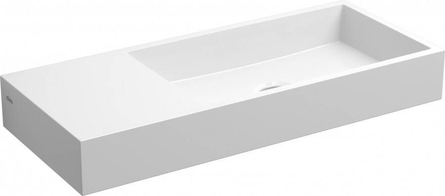 Clou Fontein Mini Wash Me Links 45x19x6cm Mirenaal Marmer Glans Wit (Met Voorbewerkt Kraangat)