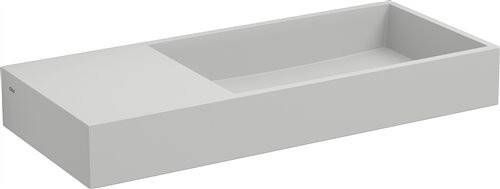 Clou Fontein Mini Wash Me Plus Rechthoek 56x24x7.5cm Aluite Wit 1 Voorbewerkte Kraangat Links