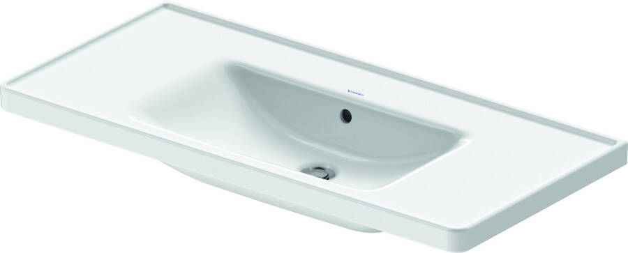 Duravit Wastafel D-Neo Met Overloop Kraanvlak Zonder Kraangat 100.5 cm Hoogglans Wit