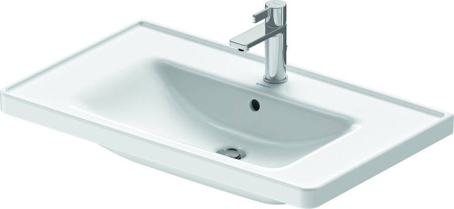 Duravit D-Neo wastafel met wondergliss 80x48x16.5cm 1 kraangat rechthoek Keramiek Wit 23678000001