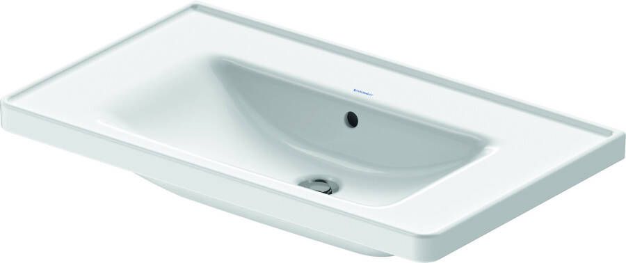 Duravit Wastafel D-Neo WonderGliss Met Rand Overloop Kraanvlak Zonder Kraangat 80 cm Hoogglans Wit