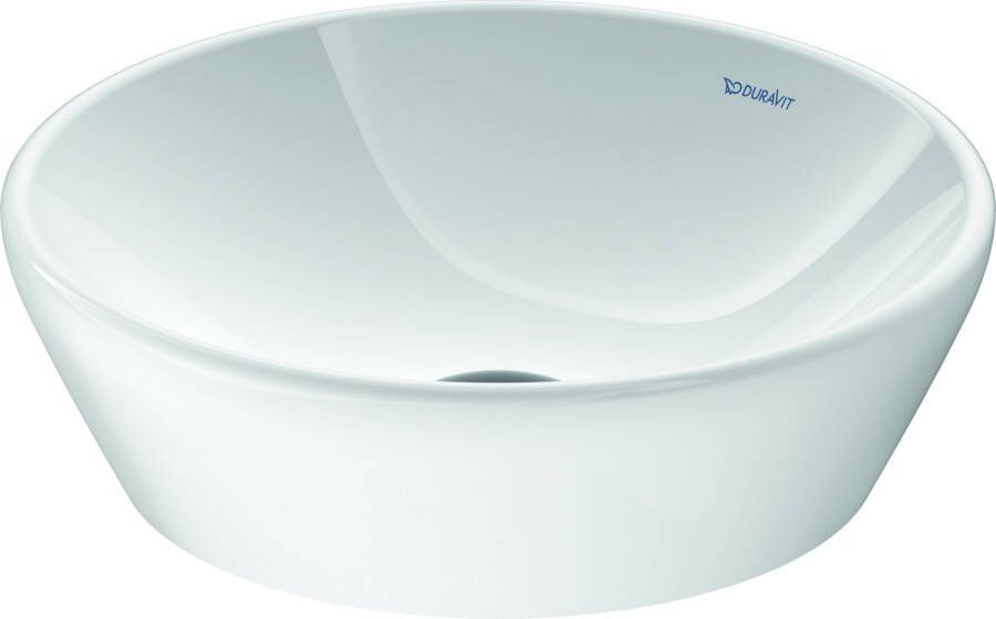 Duravit D-Neo opzetwastafel zonder overloop of kraangat inclusief bevestiging en WonderGliss Ø 40 cm hoogglans wit
