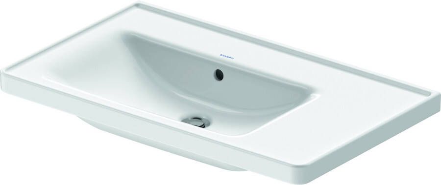 Duravit D-Neo meubelwastafel asymmetrisch zonder kraangat met overloop en aflegvlak rechts 80 x 48 cm wit
