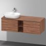 Duravit D-Neo wastafelonderkast geschikt voor wastafel links met 2 lades en 1 open schap 140 x 55 x 45 9 cm noten mat - Thumbnail 3