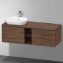 Duravit D-Neo wastafelonderkast geschikt voor wastafel links met 2 lades en 1 open schap 140 x 55 x 45 9 cm noten donker mat - Thumbnail 3