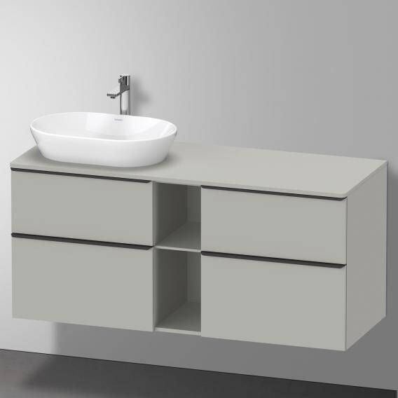 DURAVIT D-Neo wastafelonderbouw hangend 140x55x66 4cm kraangat links Concrete Grey Matt decor