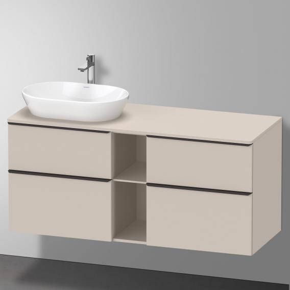 DURAVIT D-Neo wastafelonderbouw hangend 140x55x66 4cm kraangat links Taupe decor