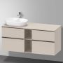 Duravit D-Neo wastafelonderkast geschikt voor wastafel links met 4 lades en 1 open schap 140 x 66 4 x 55 cm taupe mat - Thumbnail 3