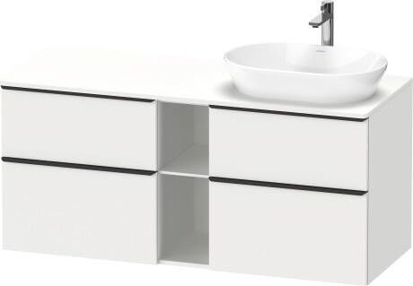 Duravit D-Neo wastafelonderkast geschikt voor wastafel rechts met 4 lades en 1 open schap 140 x 66 4 x 55 cm wit mat