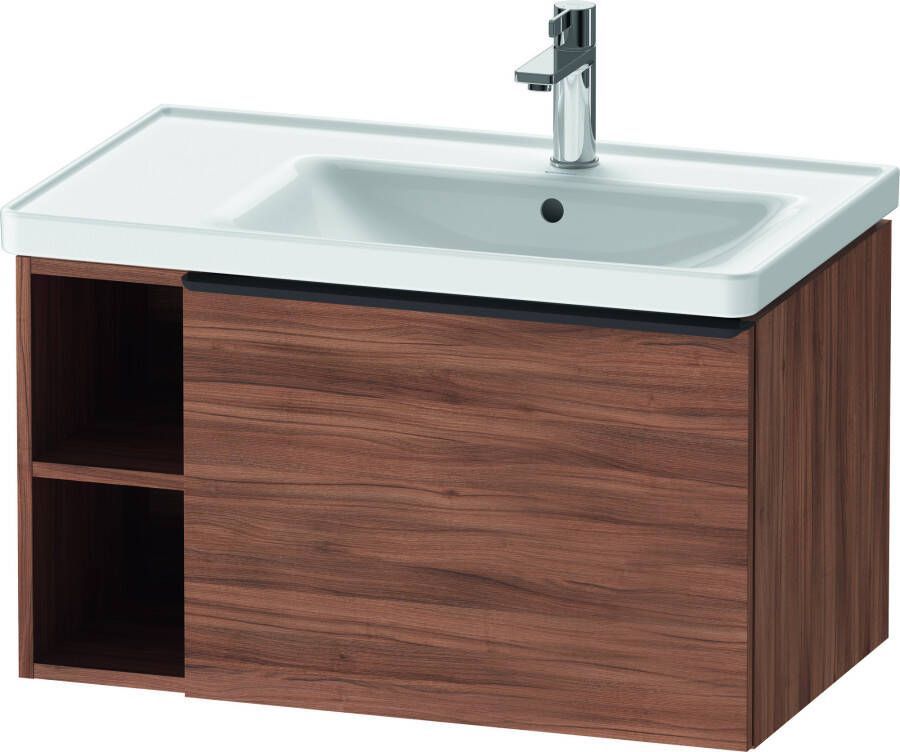 Duravit D-Neo wastafelonderkast met lade en zijdelings rekelement links 78 4 x 45 2 x 44 cm noten mat