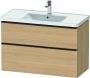 Duravit D-Neo wastafelonderkast 98.4x62.5x45.2cm 2 lades Natuur eiken Mat de435603030 - Thumbnail 2