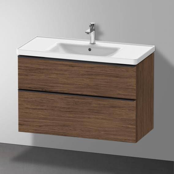 DURAVIT D-Neo wastafelonderbouw hangend 98 4x45 2x62 5cm 2 lades Walnut Dark decor