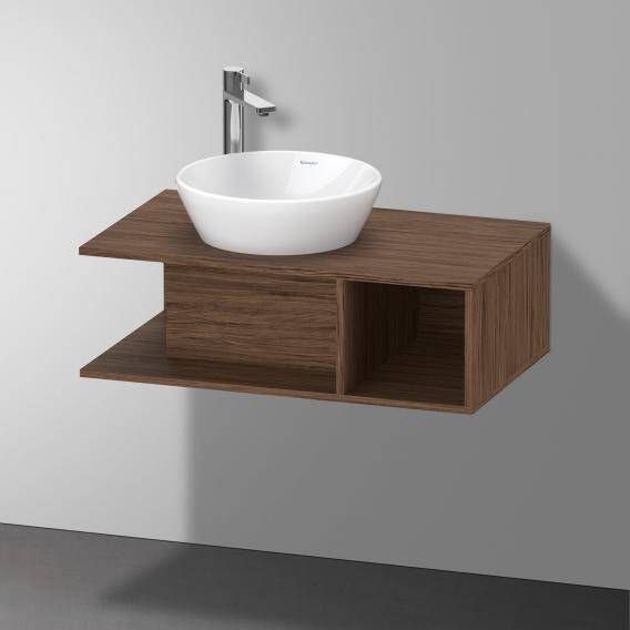 DURAVIT D-Neo wastafelonderkast hangend 80x48x26cm kraangat links Walnut Dark decor