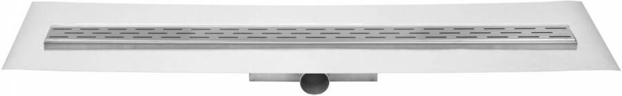 Easy Drain Compact 30 FF douchegoot RVS m. enkele plaat RVS waterslot 30mm 120cm inb. diepte 63mm m. zijuitloop EDCOMFF120030