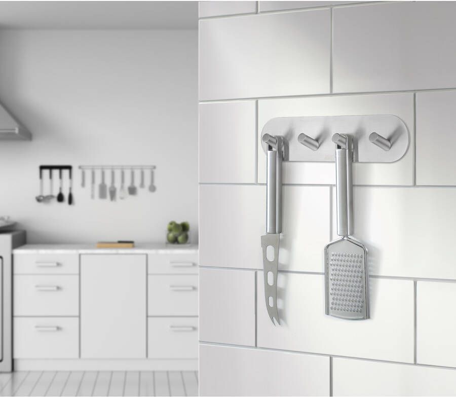 Beslagsboden Design hakenrek zelfklevend mat zwart lengte 192 mm