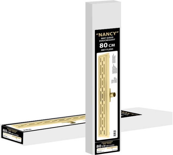 Best Design Nancy douchegoot met flens 80 cm Mat Goud Mat Goud