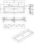 Douche Concurrent Wastafel Hangend Nero Opera 120 Rechthoek 120x50x11cm Solid Surface Mat Zwart - Thumbnail 4