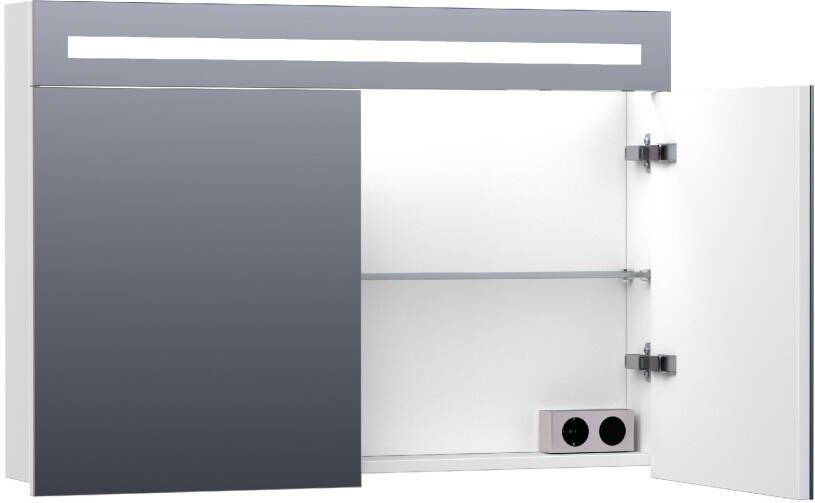 iChoice 2.0 spiegelkast 100x70cm LED verlichting boven mat wit