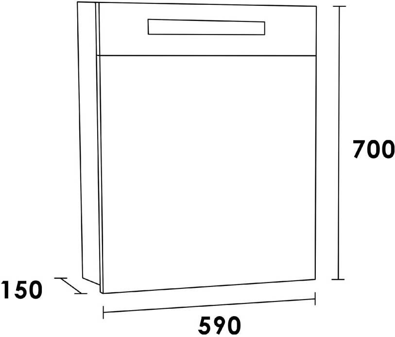 iChoice 2.0 spiegelkast 60x70cm LED verlichting boven birch linksdraaiend