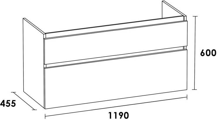 iChoice Advance onderkast 119cm 2 lades 2 uitsparingen Viking Shield