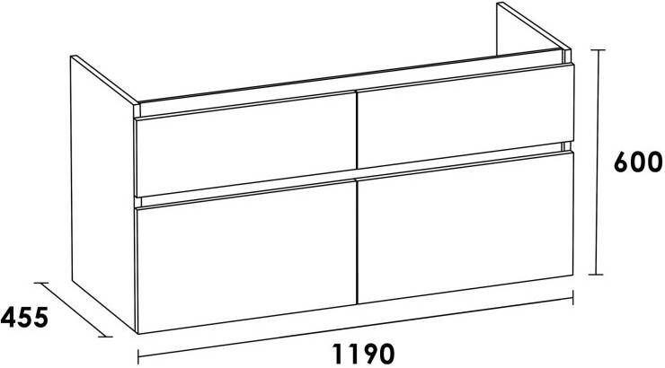 iChoice Advance onderkast 119cm 4 lades 2 uitsparingen Old Castle