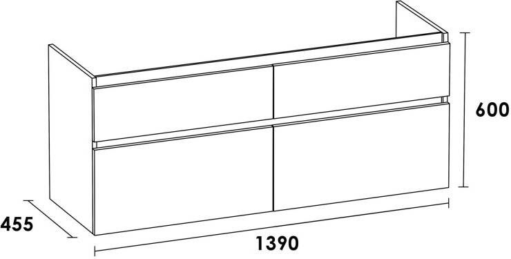 iChoice Advance onderkast 139cm 4 lades Black Wood