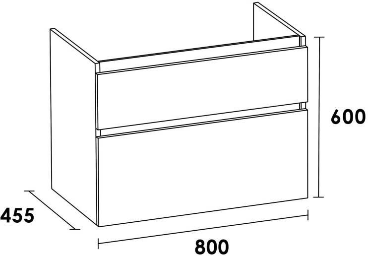 iChoice Advance onderkast 80cm 2 lades Mat Grijs