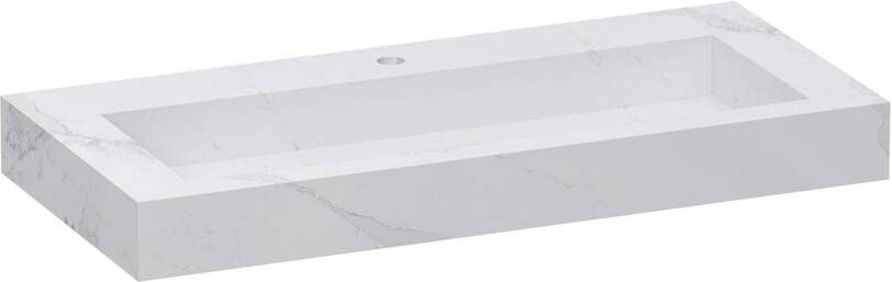 iChoice Artificial Marble wastafel 100x46cm Calacatta Gold 1 kraangat