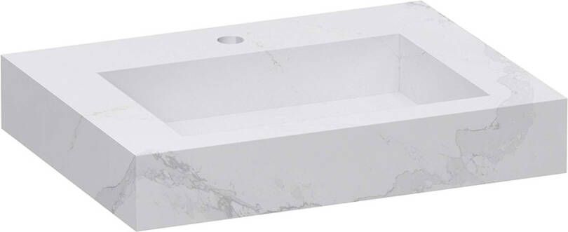 iChoice Artificial Marble wastafel 60x46cm Calacatta Gold 1 kraangat