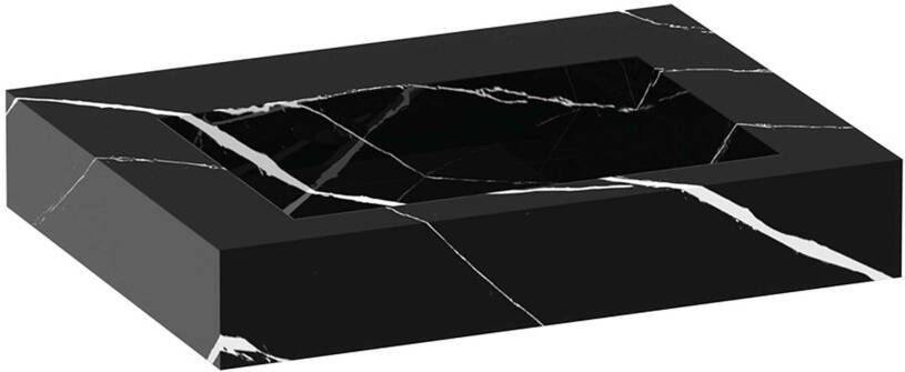 iChoice Artificial Marble wastafel 60x46cm Nero Marquina zonder kraangat