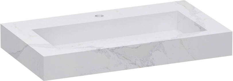 iChoice Artificial Marble wastafel 80x46cm Calacatta Gold 1 kraangat
