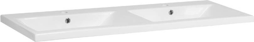 iChoice Bari dubbele wastafel 121x46 5cm keramiek wit zonder kraangaten