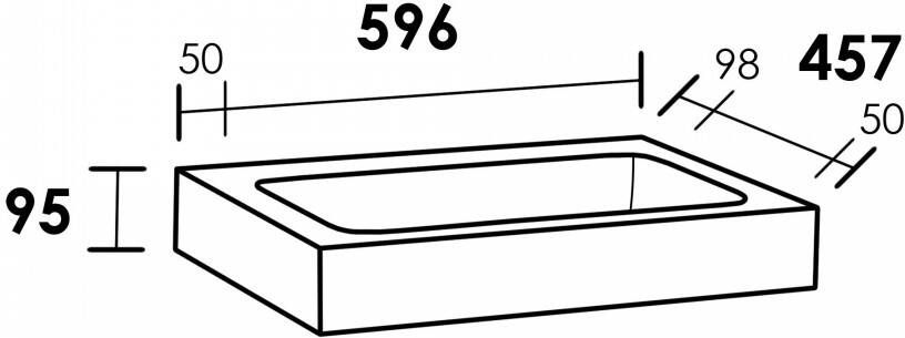 iChoice Black Spirit meubelwastafel 60x46cm natuursteen zonder kraangat