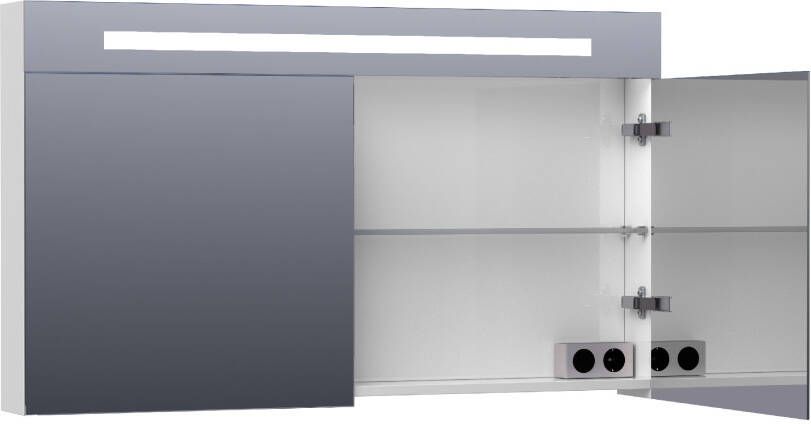 iChoice Double Face spiegelkast 120x70cm LED verlichting boven hoogglans wit