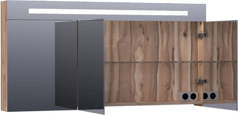 iChoice Double Face spiegelkast 140x70cm LED verlichting boven Almond