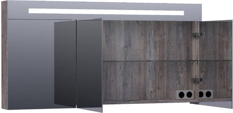iChoice Double Face spiegelkast 140x70cm LED verlichting boven Grey Canyon