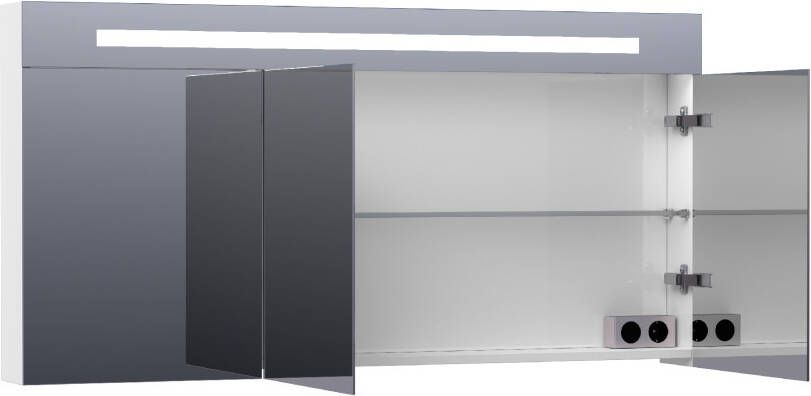 iChoice Double Face spiegelkast 140x70cm LED verlichting boven hoogglans wit