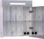 Saniclass Double Face spiegelkast 60x70x15cm verlichting geintegreerd met 1 rechtsdraaiende spiegeldeur MFC Birch SK-DF60RBR - Thumbnail 2