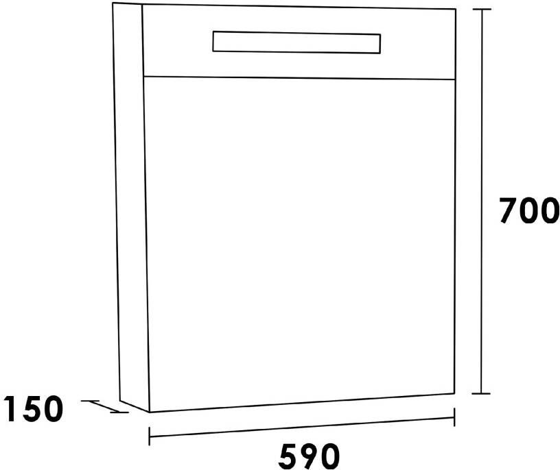 iChoice Double Face spiegelkast 60x70cm LED verlichting boven hoogglans taupe rechtsdraaiend