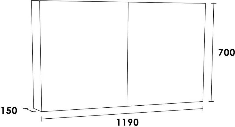 iChoice Dual spiegelkast 120x70cm indirecte LED verlichting binnen onder Birch